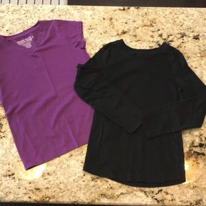 2 Girls shirt. One short sleeve one long sleeve.